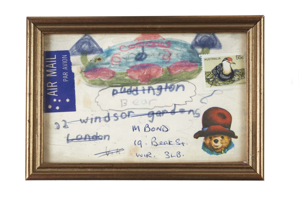 Fan mail letter from Australia addressed to 'Paddington Bear, 32 Windsor Gardens, London' eventually found its way to author, Michael Bond. Image © Museum of London.