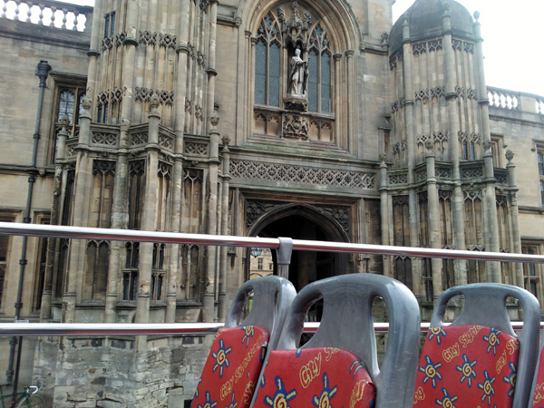 City Sightseeing Oxford bus outside Christ Church College