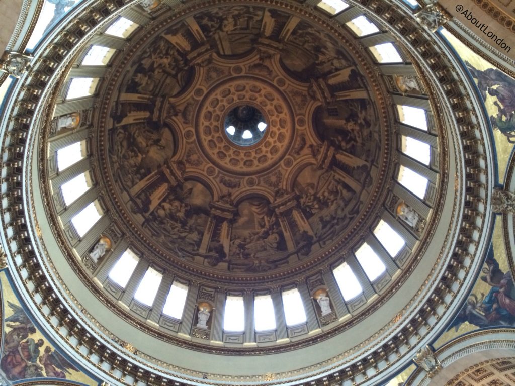 Looking up into St Paul's Cathedral dome