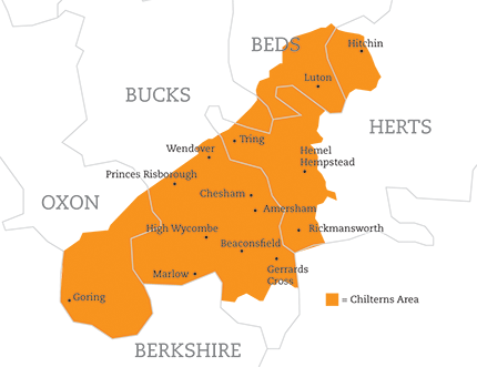 Chilterns county map