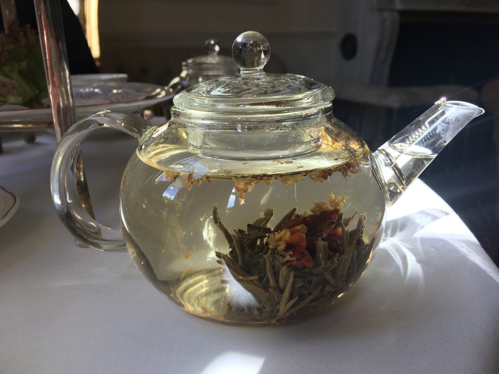 Egerton House Hotel Vegan Afternoon Tea - flowering tea