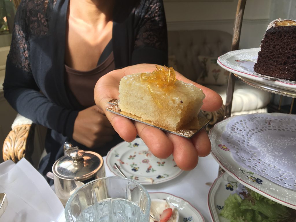 Egerton House Hotel Vegan Afternoon Tea - lemon drizzle cake