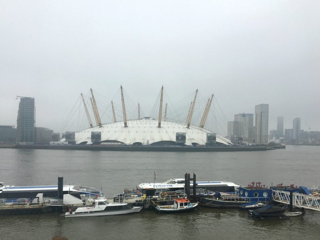 Trinity Buoy Wharf - view of The O2 from the Lighthouse